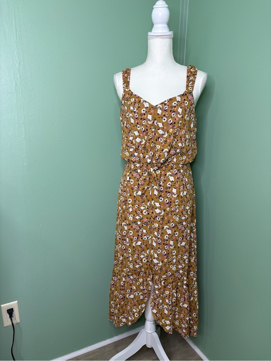 Sienna Sky Dresses & Skirts - Sienna Sky Mustard Floral Maxi Dress with Tie Waist